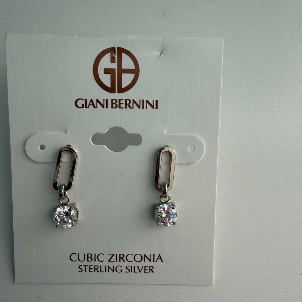 Giani Bernini Silver Cubic Zirconia Drop Earrings